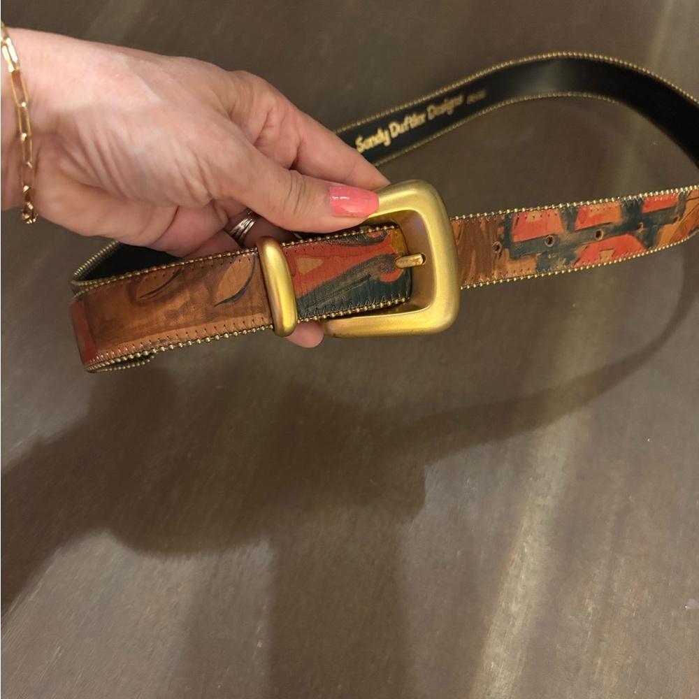 Vintage Sandy Duftler Designs Belt Sz M/L  #8668